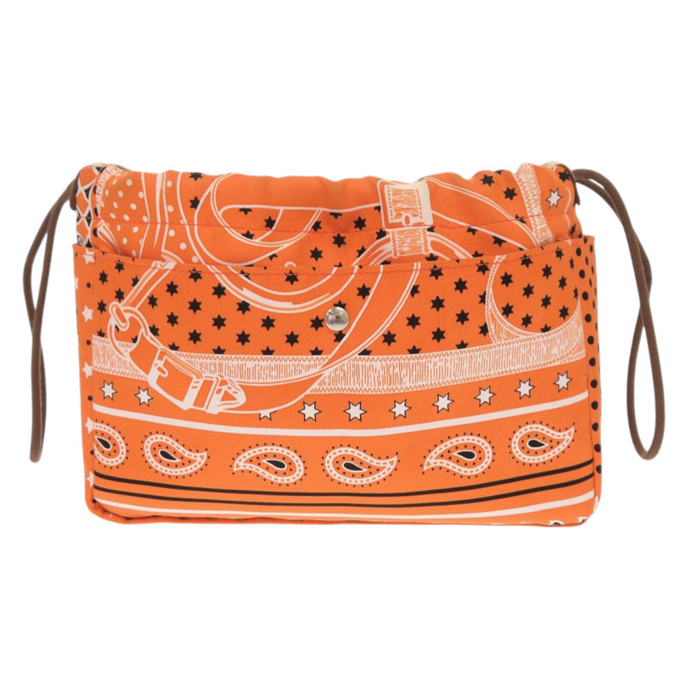 HERMES Pouch silk Orange Foolby 20 Bag in Bag