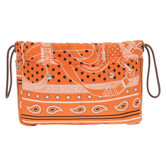 HERMES Pouch silk Orange Foolby 20 Bag in Bag