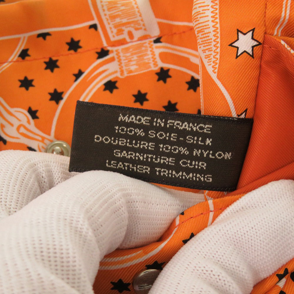 HERMES Pouch silk Orange Foolby 20 Bag in Bag