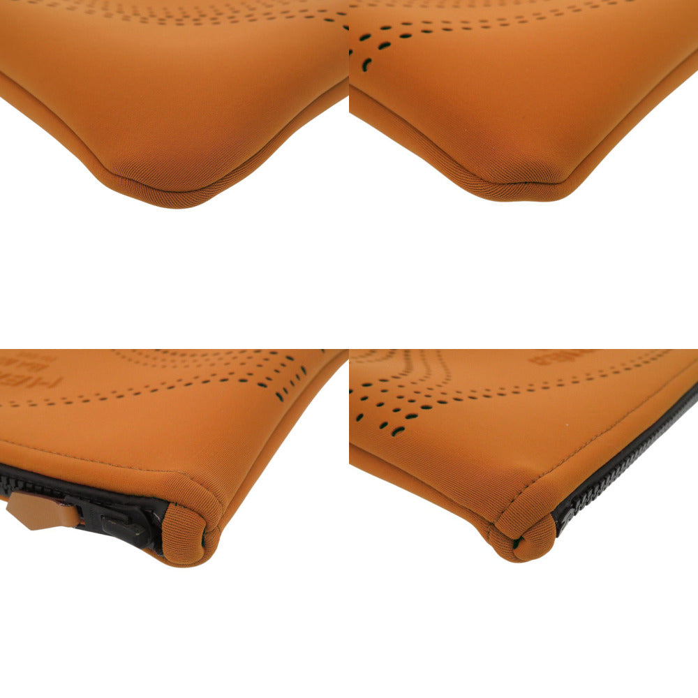 HERMES Pouch Polyurethane, Cotton Orange Neovan MM