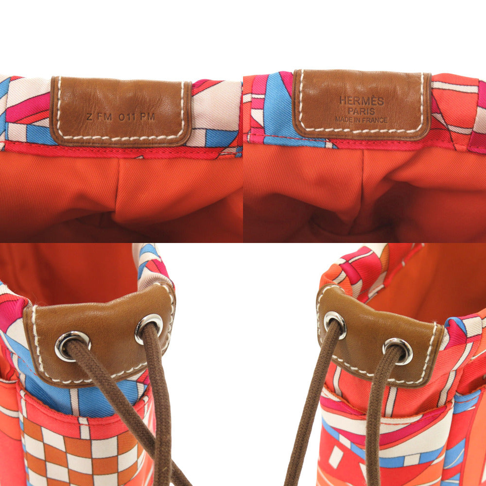 HERMES Pouch silk Red Foolby 20 Bag in Bag