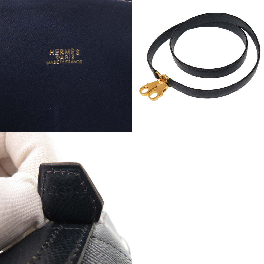 HERMES Handbag Courchevel Navy Bored 31