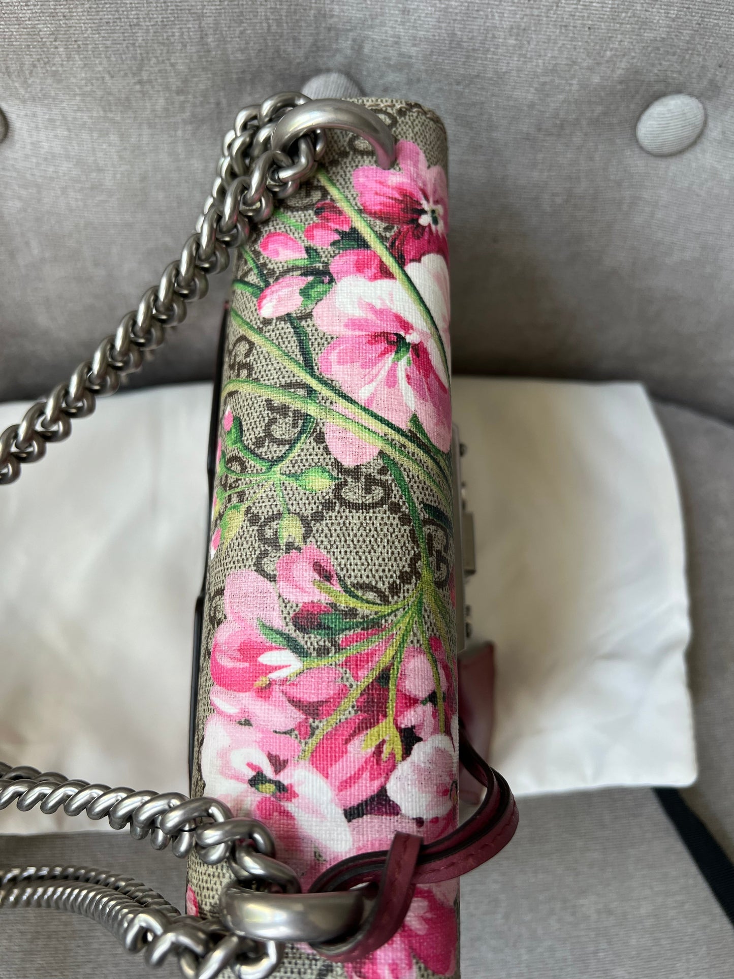 Gucci Small Padlock Blooms GG Supreme Bag