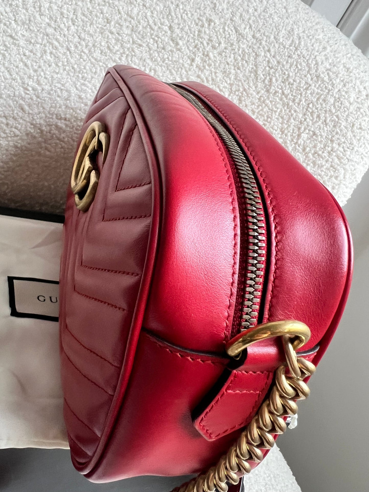 Gucci GG Red Marmont Small Shoulder Bag (RRP £1,440)