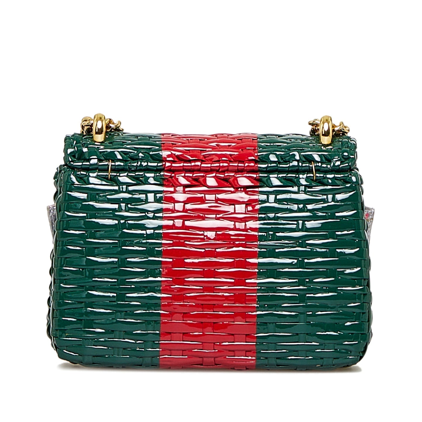Gucci GG Marmont Wicker Green Rattan Gold