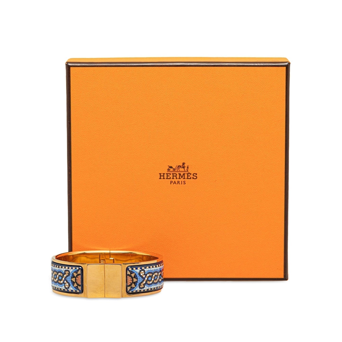 Gold Louis Vuitton Loquet Wide Enamel Bracelet