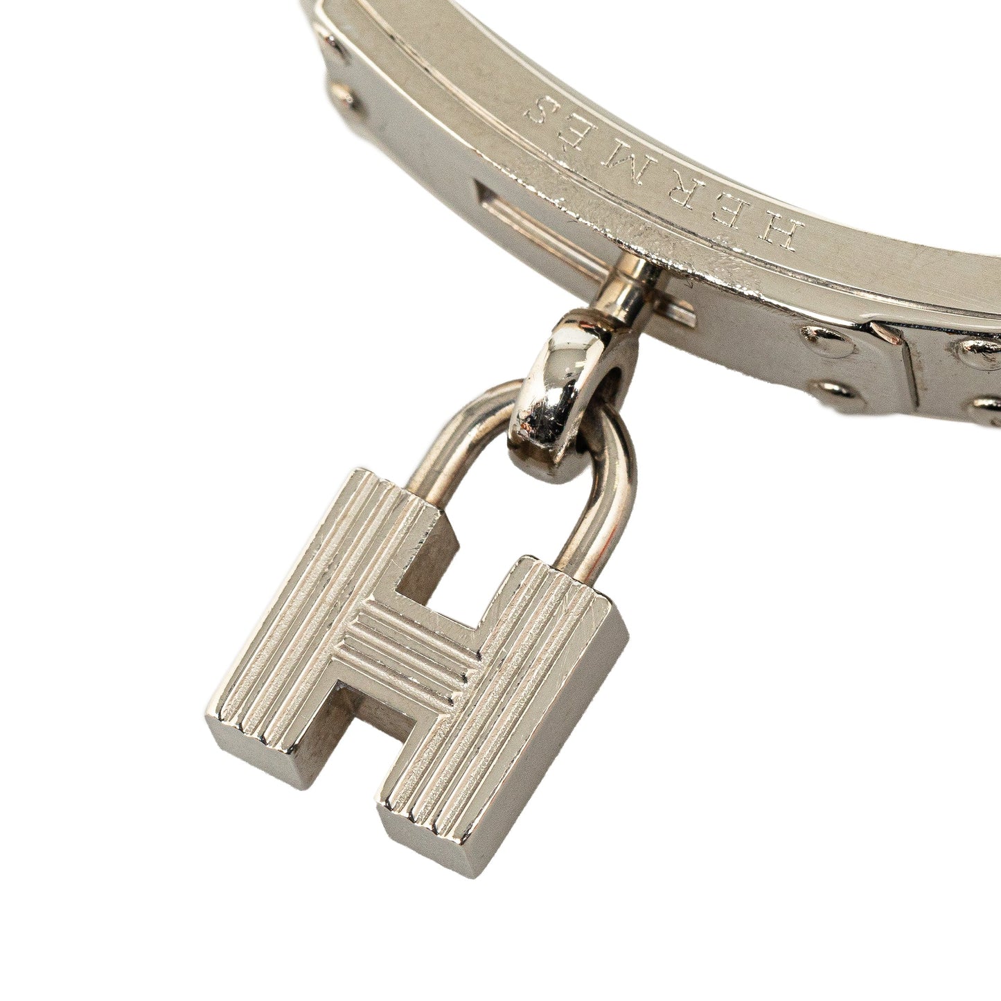 Gray Louis Vuitton Kelly H Lock Bangle Costume Bracelet