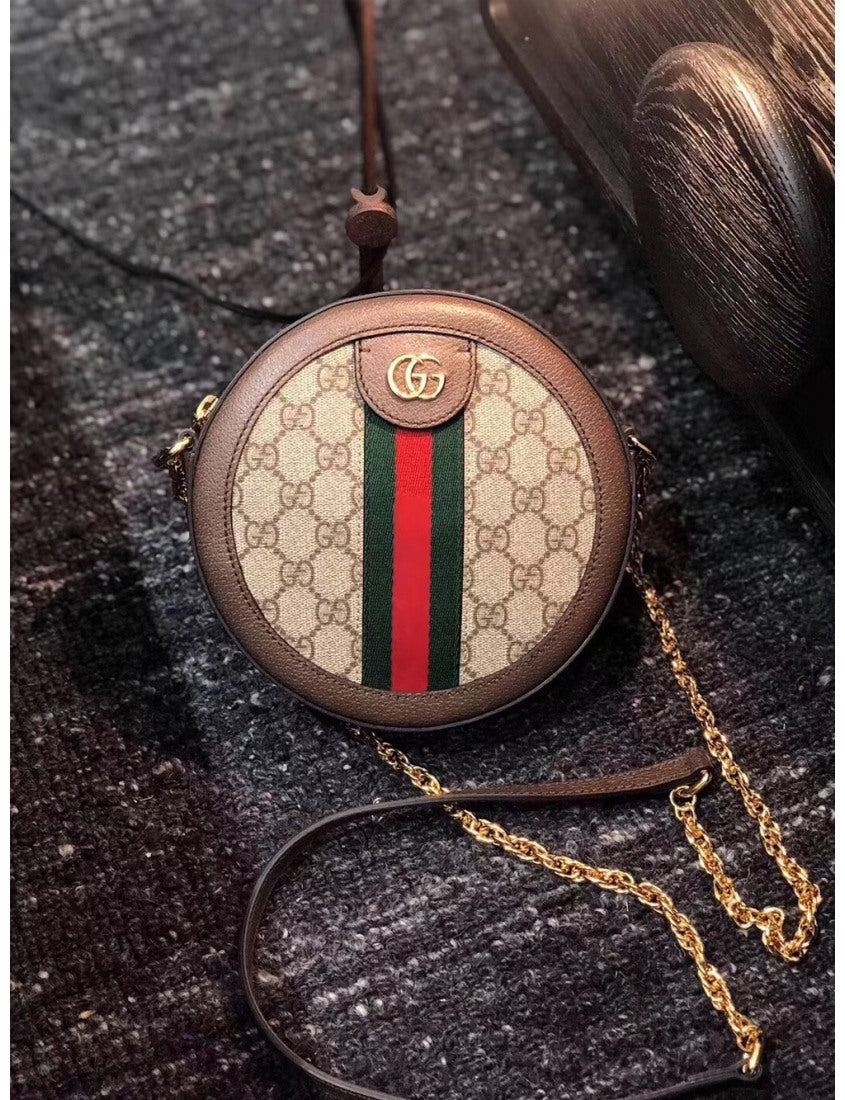 Gucci Ophidia Series GG Round Mini Shoulder Bag