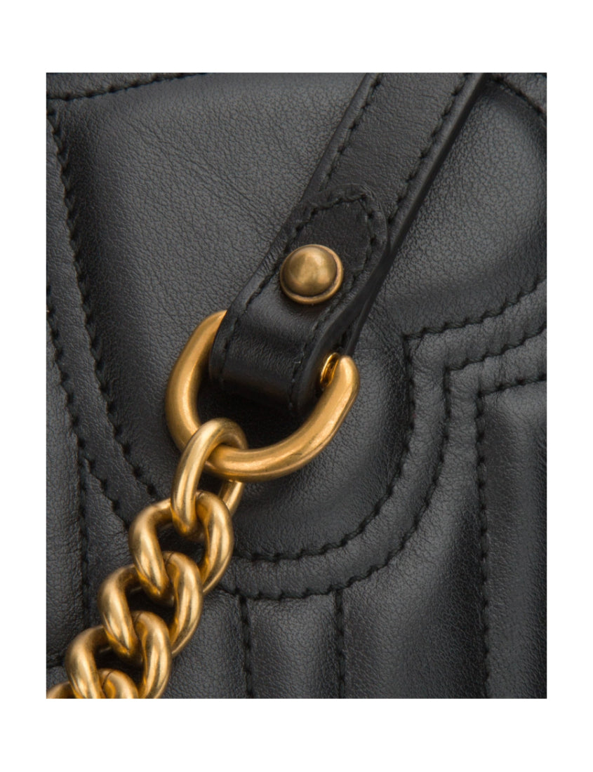 Gucci Black GG Marmont Series Mini Shoulder Bag