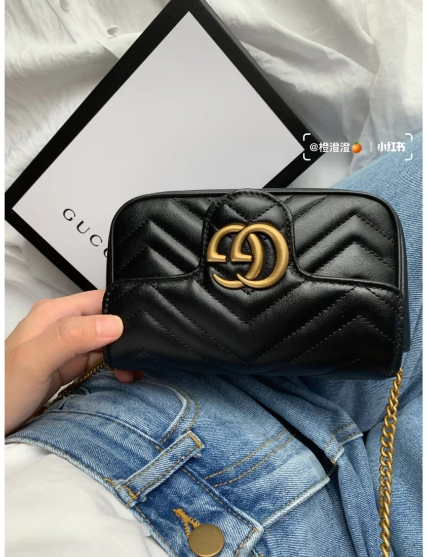 Gucci Black GG Marmont Mini Shoulder Bag