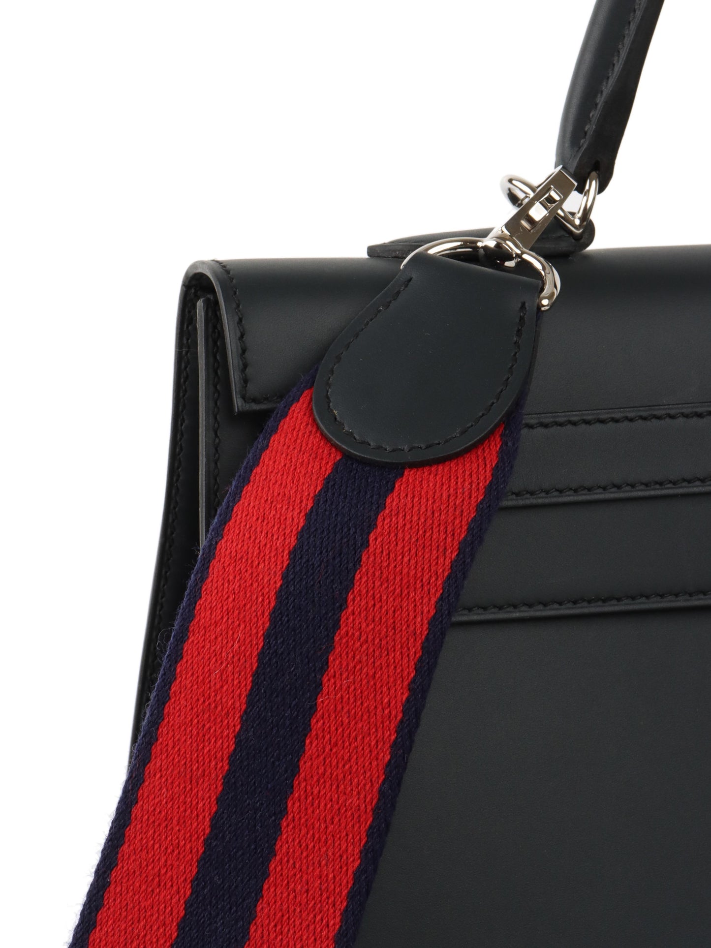 Hermes Kelly 35 Black Sombrero Leather PHW.