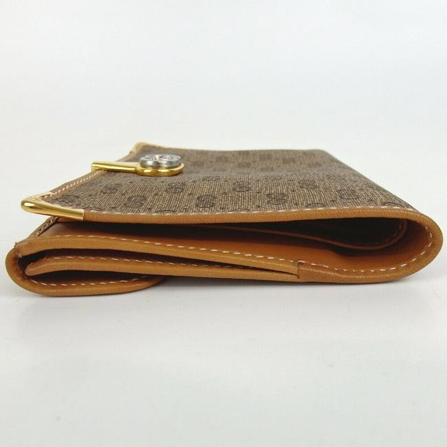 Gucci Brown Micro G Logo Print Vintage Guccissima Wallet