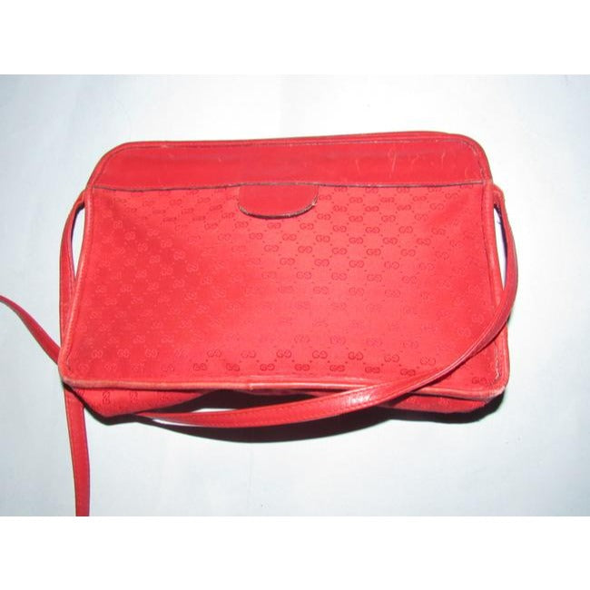 Gucci Vintage Purses Red Gg Canvas Clutch