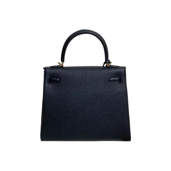 HERMES Kelly 25  navy blue Togo leather Bag Handbag (25,28) gold hardware