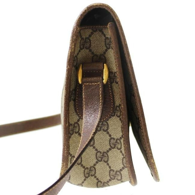 Gucci W Guccissima Sherry Stripe Brown G Print Red Green Leather Coated Canvas Messenger