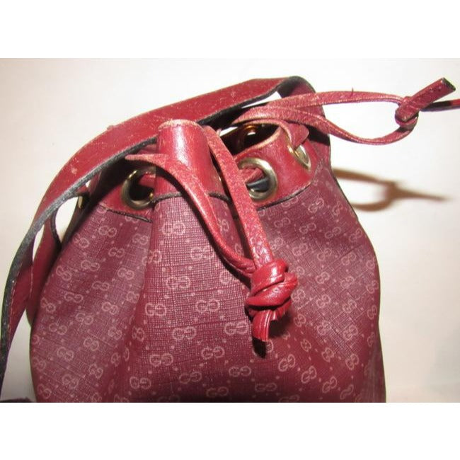 Gucci Vintage Pursesdesigner Purses Light Ox Blood Small G Logo Print On Burgundy Coated Canvas And
