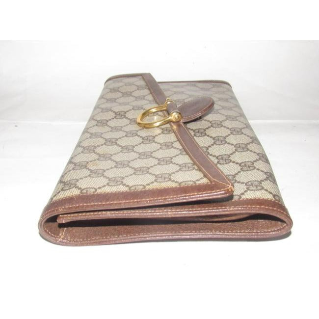 Gucci Vintage Pursesdesigner Purses Large G Logo Print Coated Canvas And Leather In Browns Clutch