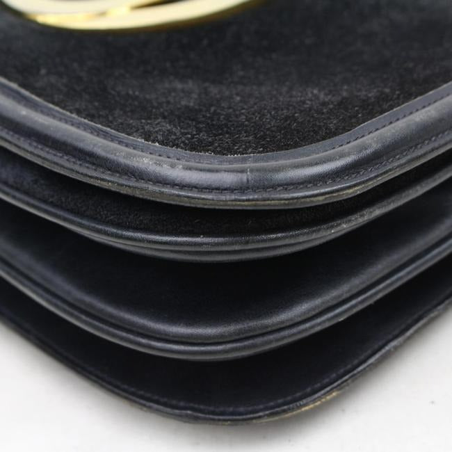 Gucci Vintage Midnight Blue Suede With Leather Trim Hobo Bag