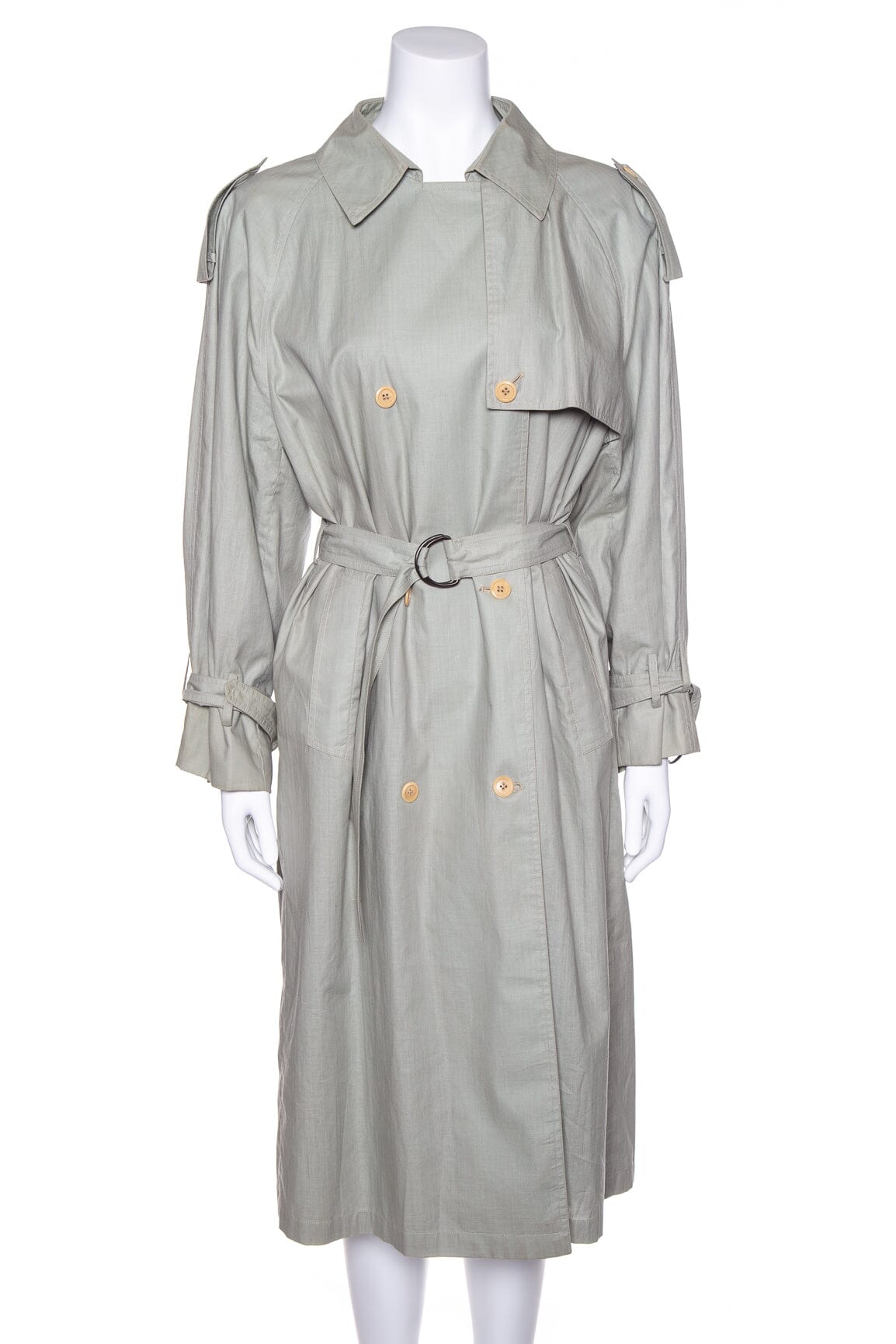Gucci Vintage Green Cotton Trench Coat SZ 44