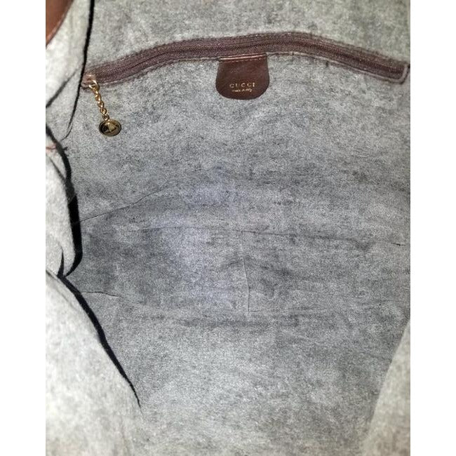 Gucci Shoulder W Two Way Style Handle Brown Leather Bamboo Hobo Bag