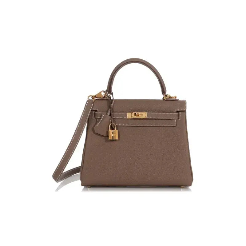 HERMES Kelly elephant gray Togo leather Bag (25,28) Handbag