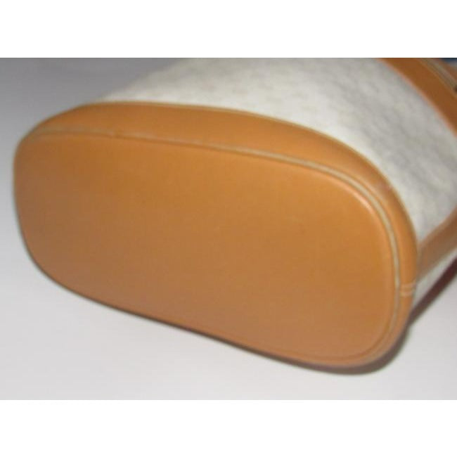 Gucci Vintage Pursesdesigner Purses Camel Leather And A Camel Small G Print On Ivory Coated Canvas S