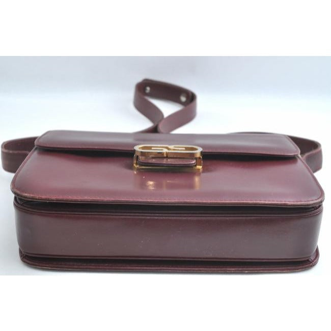 Gucci Bordeaux Leather Padlock Shoulder Bag w GG Clasp