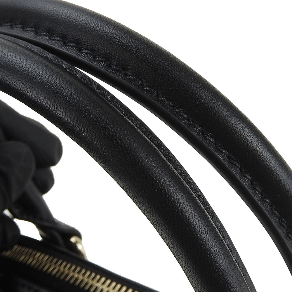 GUCCI Handbag 449654 leather black Micro Guccisima Women Used