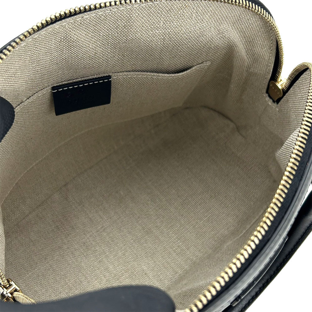 GUCCI Handbag 449654 leather black Micro Guccisima Women Used