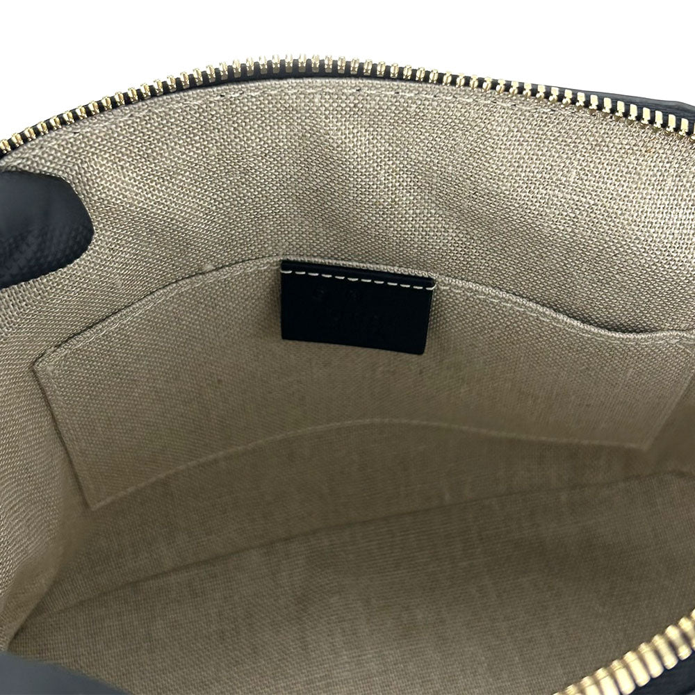 GUCCI Handbag 449654 leather black Micro Guccisima Women Used