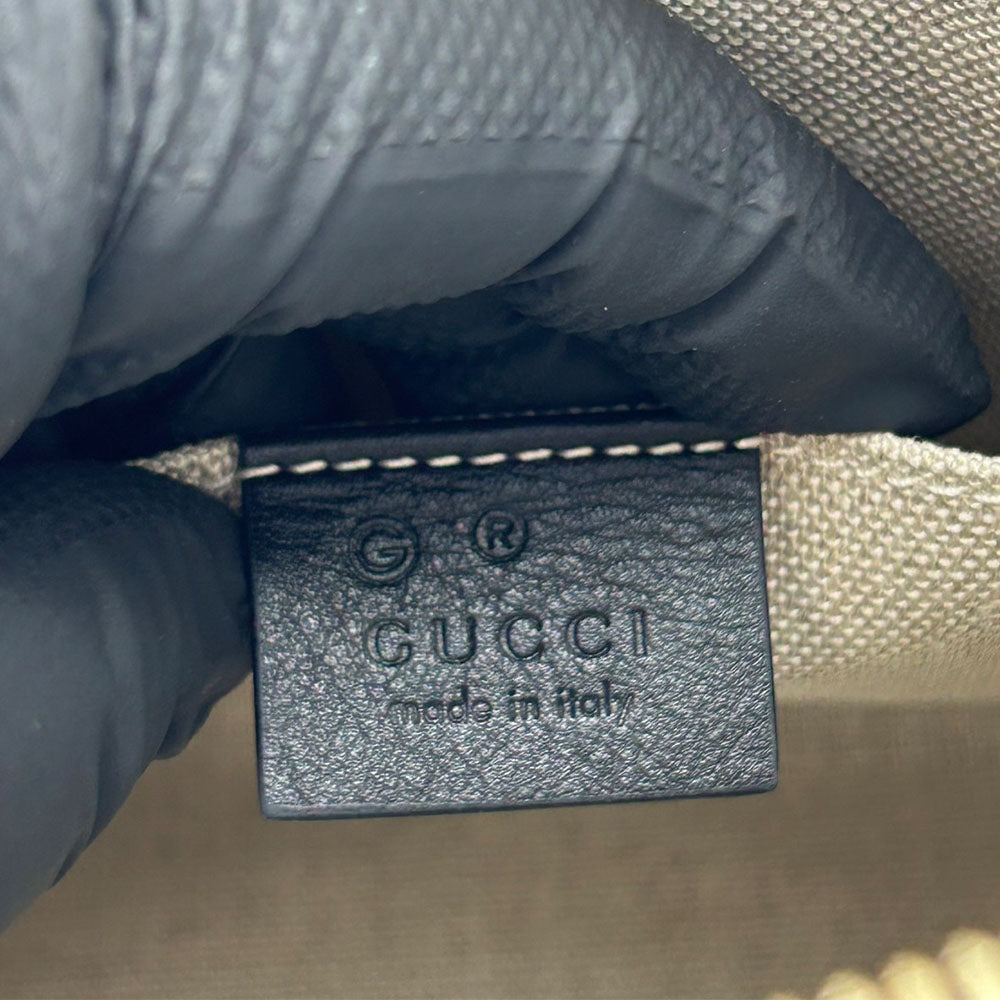 GUCCI Handbag 449654 leather black Micro Guccisima Women Used
