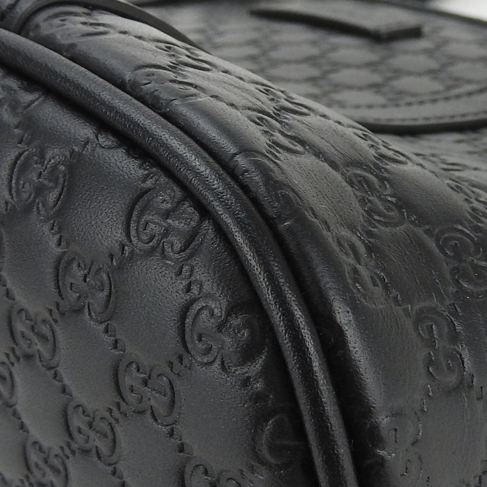 GUCCI Handbag 449654 leather black Micro Guccisima Women Used