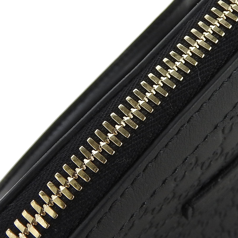 GUCCI Handbag 449654 leather black Micro Guccisima Women Used