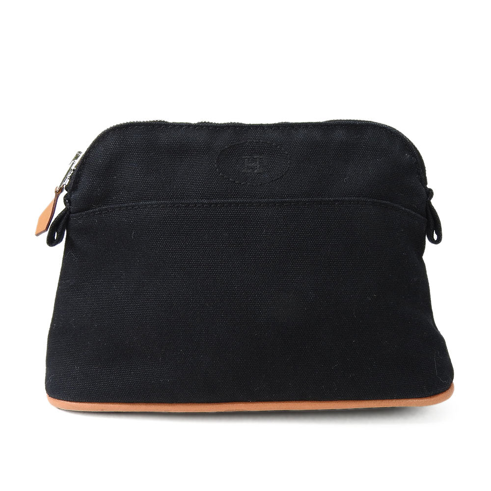HERMES Pouch canvas black Bored pouch unisex(Unisex) Used