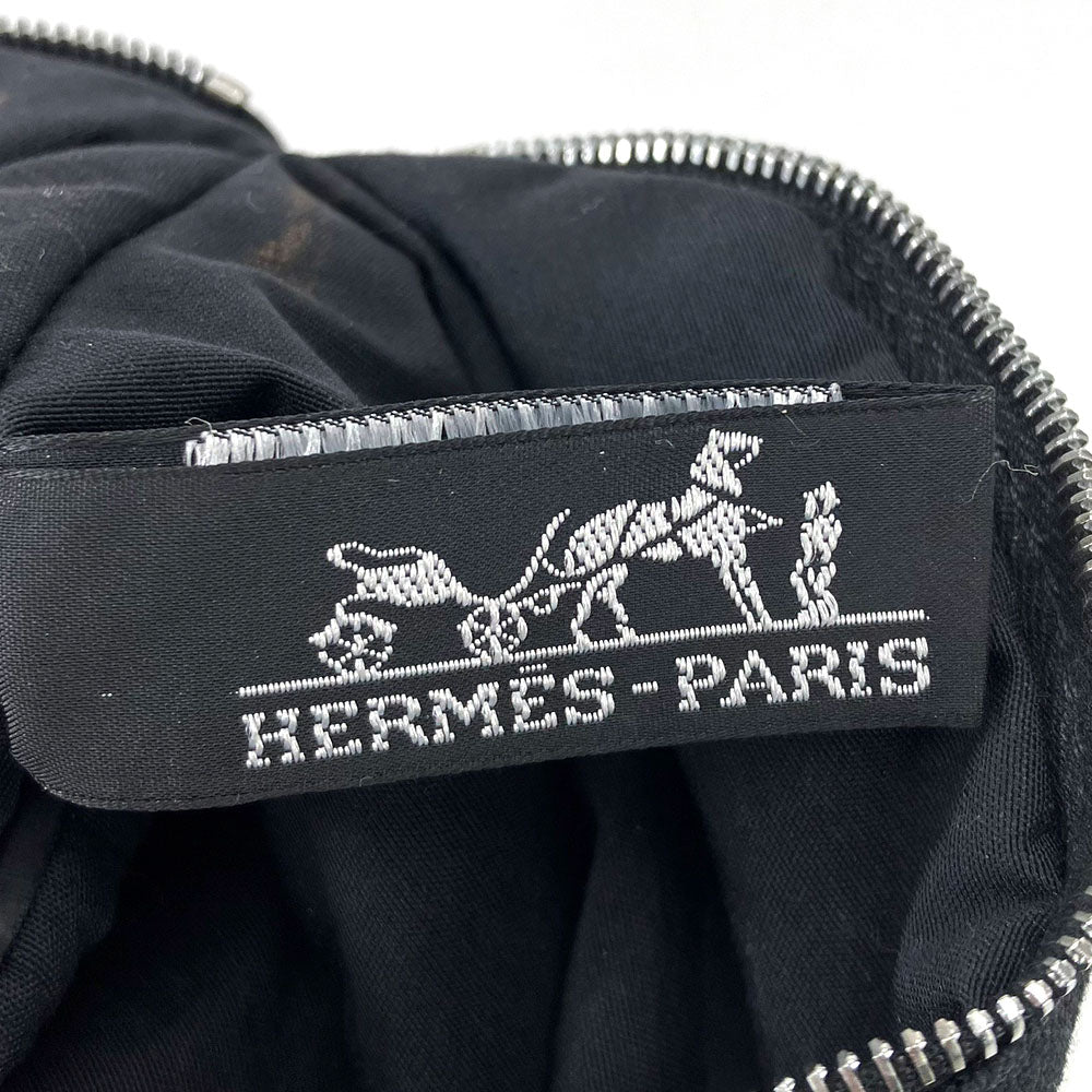 HERMES Pouch canvas black Bored pouch unisex(Unisex) Used