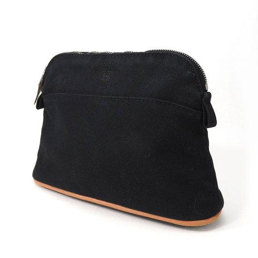 HERMES Pouch canvas black Bored pouch unisex(Unisex) Used