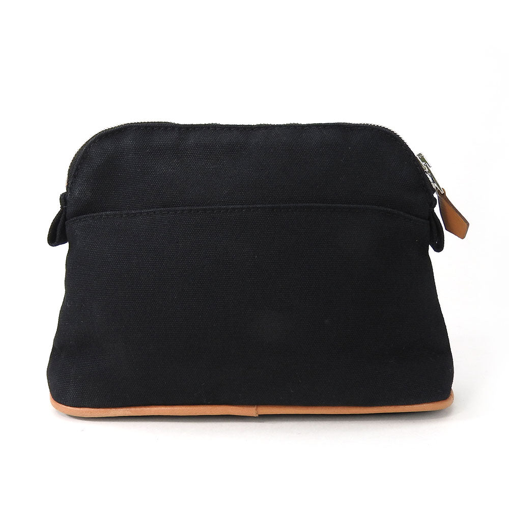 HERMES Pouch canvas black Bored pouch unisex(Unisex) Used