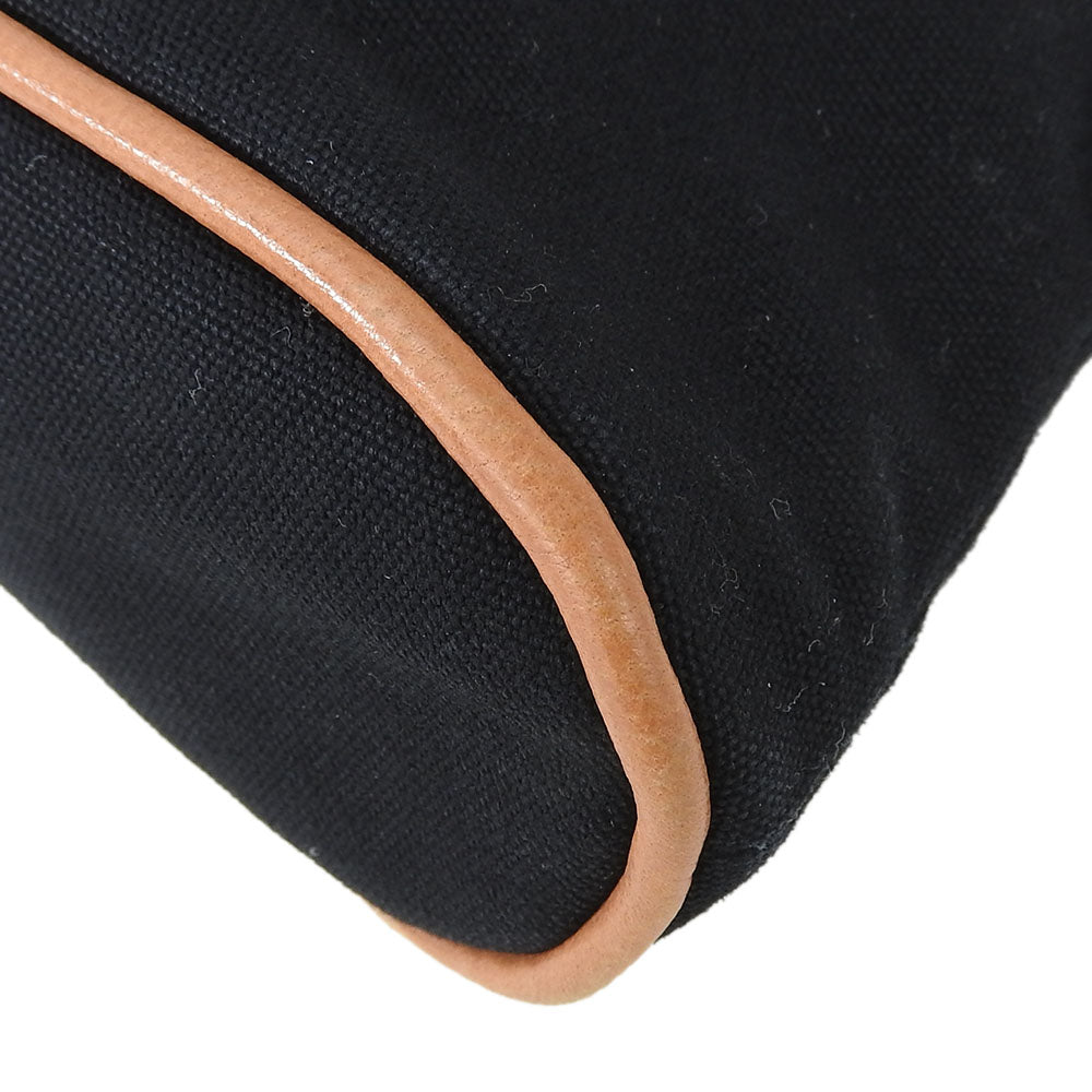 HERMES Pouch canvas black Bored pouch unisex(Unisex) Used