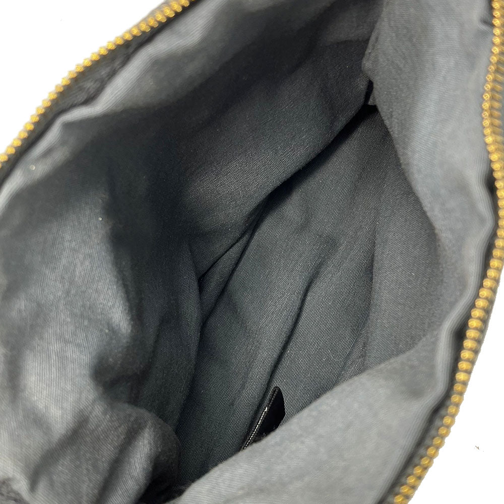HERMES Pouch canvas black Bored pouch unisex(Unisex) Used