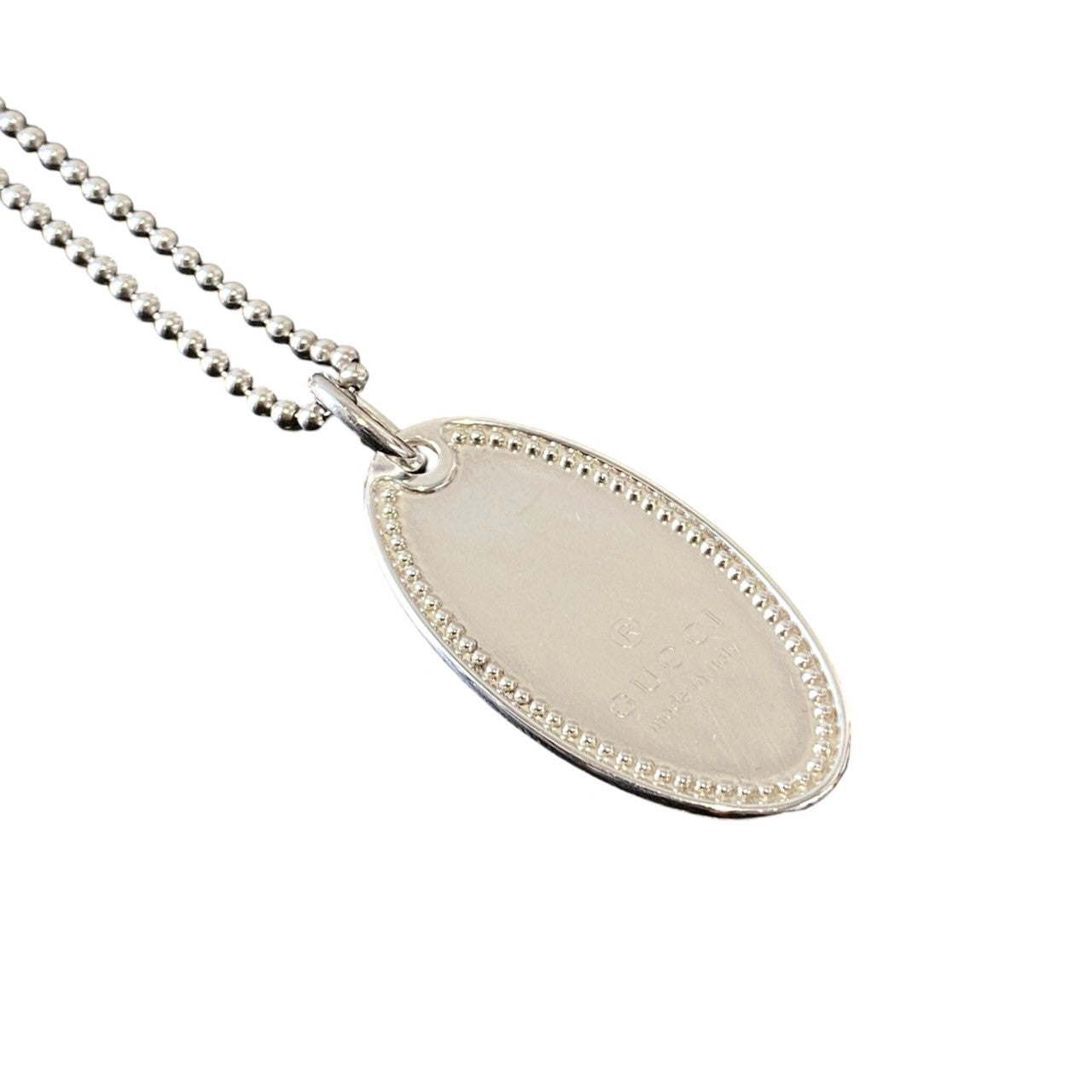 GUCCI Necklace Silver925 Silver Oval tag Necklace Women Used