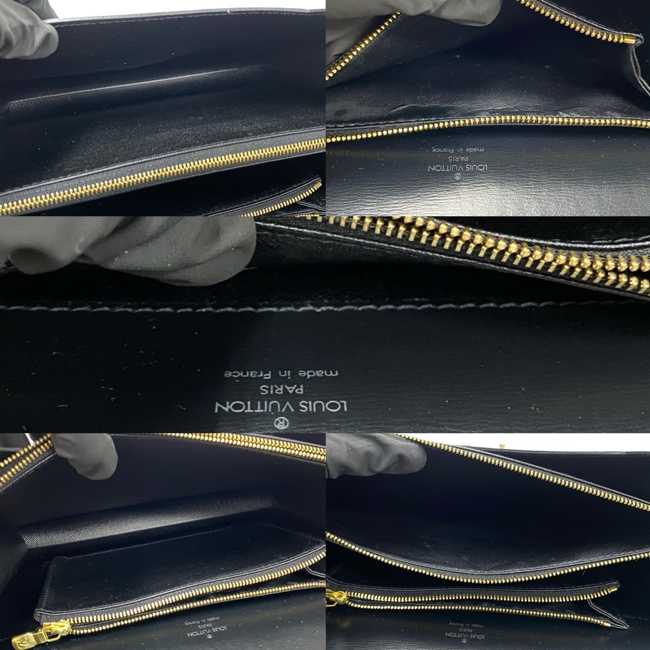 LOUIS VUITTON Handbag leather black Epi Concorde Women Used