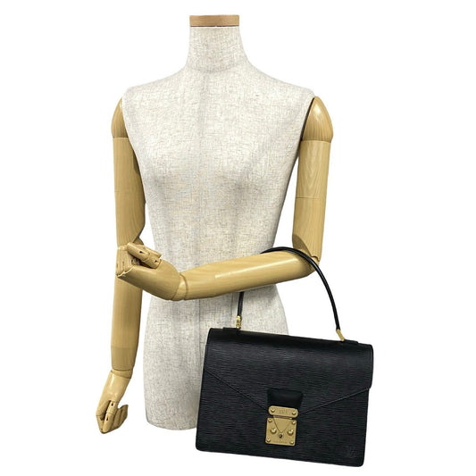 LOUIS VUITTON Handbag leather black Epi Concorde Women Used