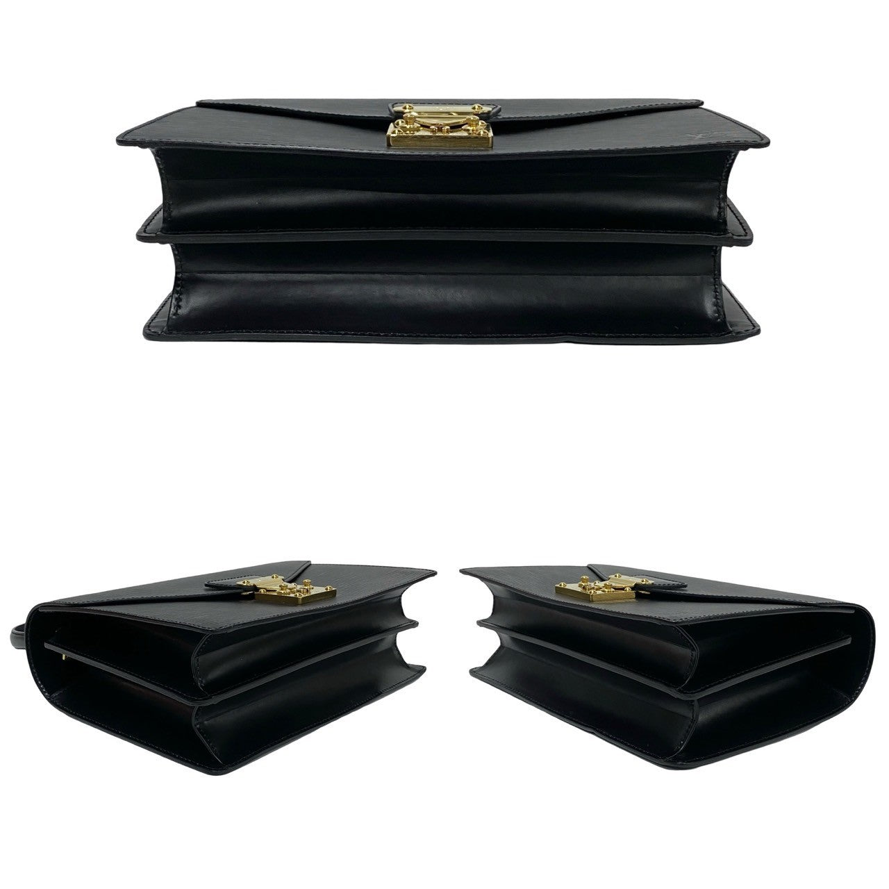LOUIS VUITTON Handbag leather black Epi Concorde Women Used
