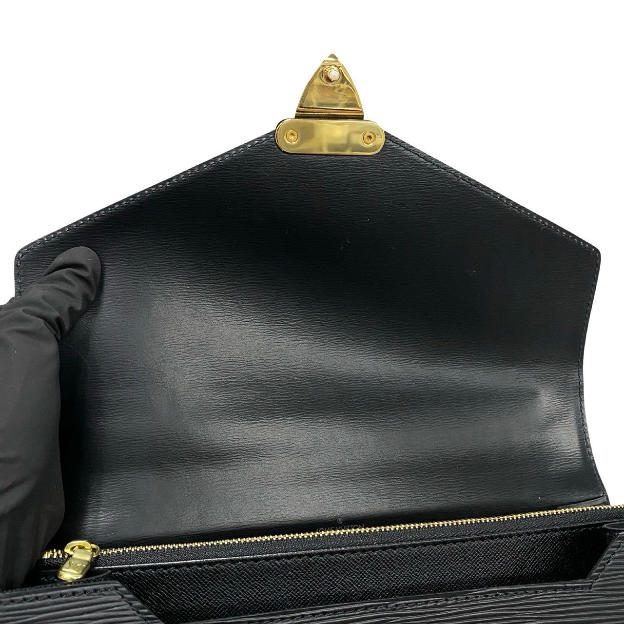 LOUIS VUITTON Handbag leather black Epi Concorde Women Used