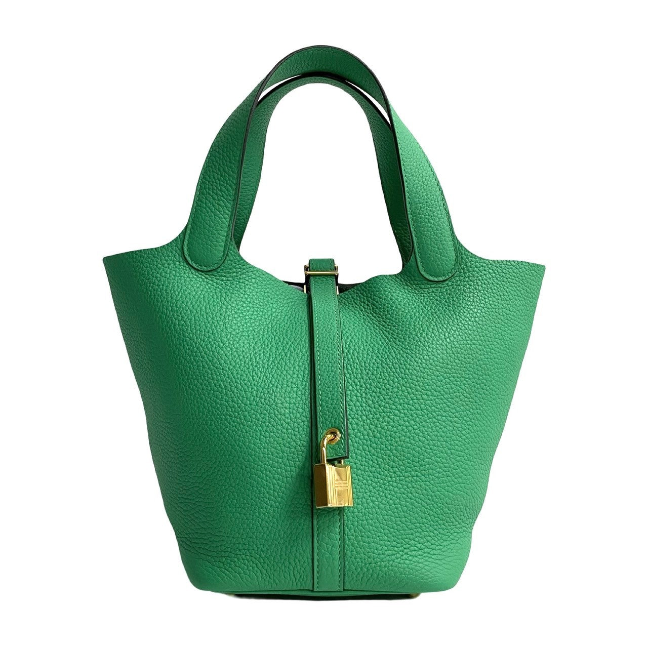 HERMES Handbag Taurillon Clemence green Picotan Lock PM Women Used