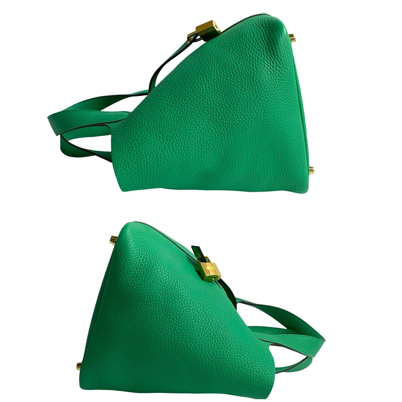 HERMES Handbag Taurillon Clemence green Picotan Lock PM Women Used