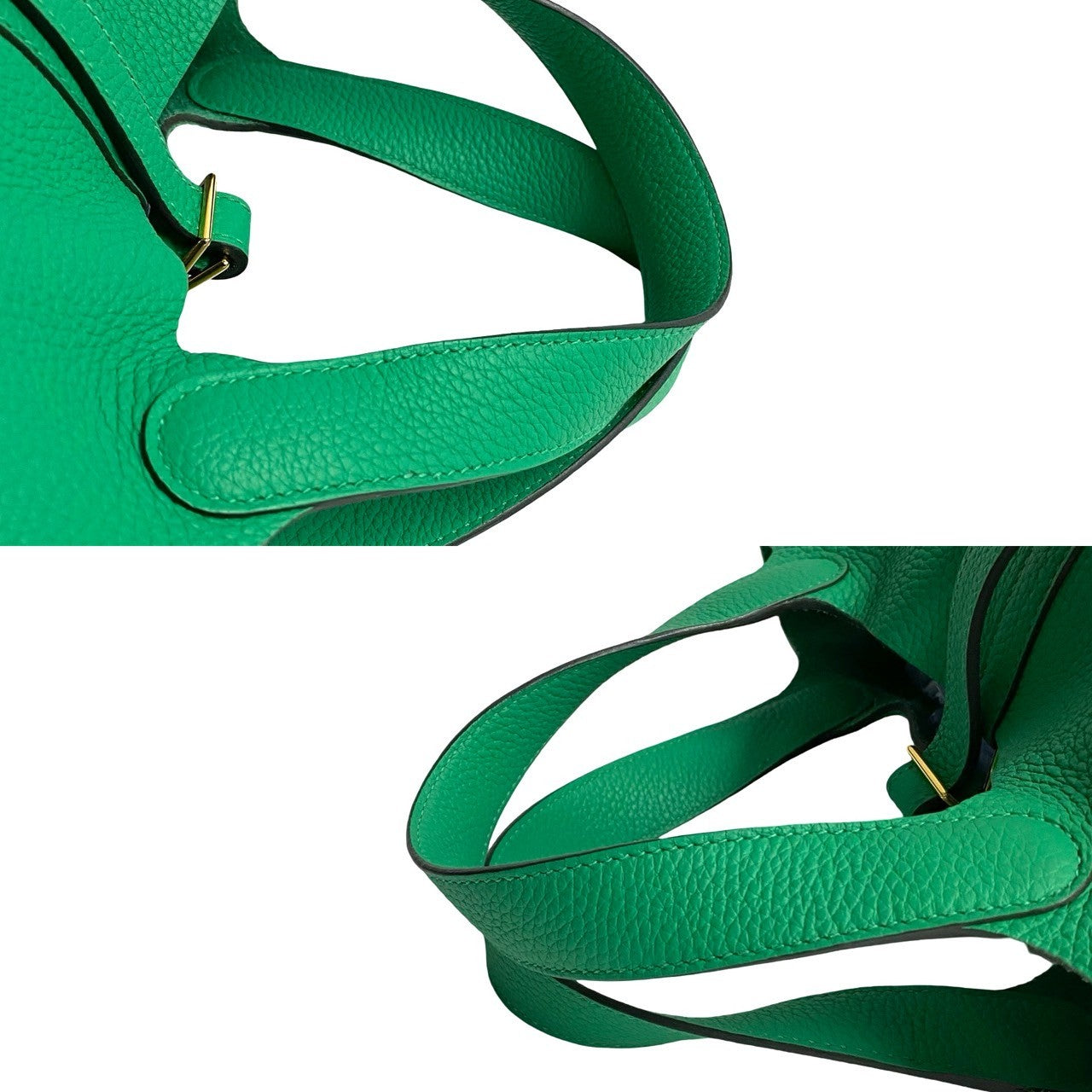 HERMES Handbag Taurillon Clemence green Picotan Lock PM Women Used