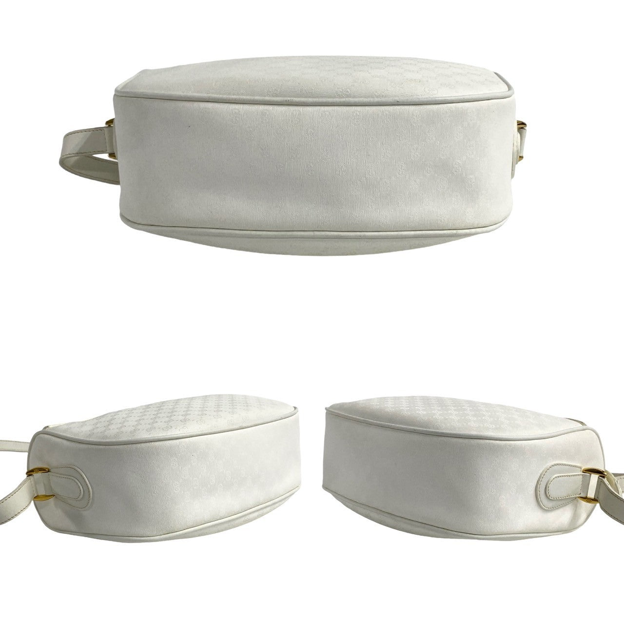 GUCCI Shoulder Bag Leather, PVC white Micro GG logo Metal Women Used