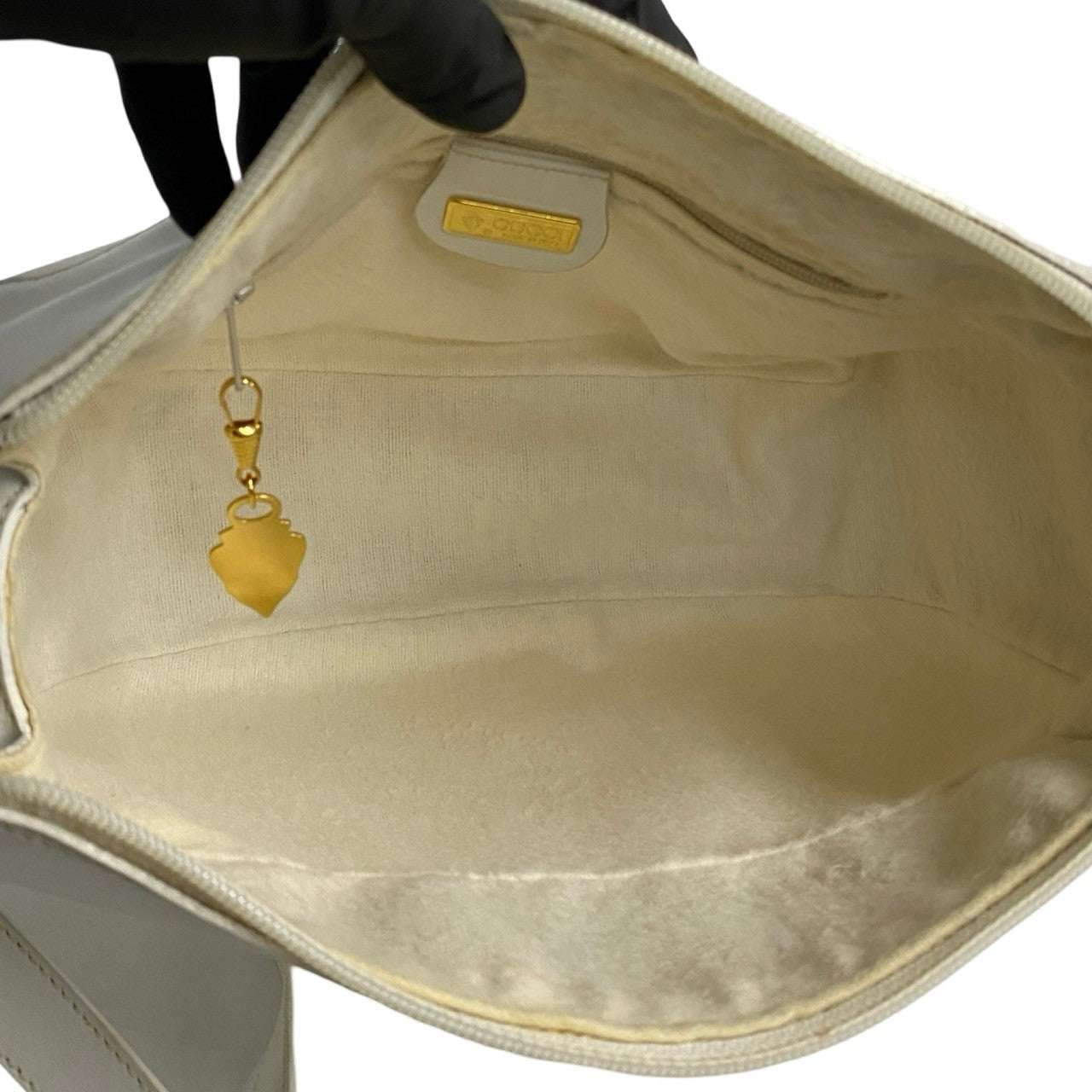 GUCCI Shoulder Bag Leather, PVC white Micro GG logo Metal Women Used