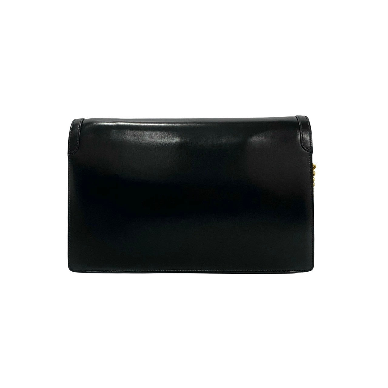 GUCCI Shoulder Bag leather black logo Metal Women Used